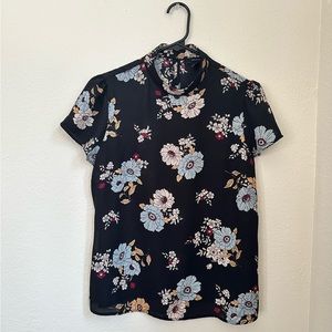 Forever 21 Cap Sleeve High Neck Blouse